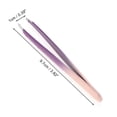 thumbnail image 2 of Unique Bargains 1 Pc Glue Gradient Flat Edge Eyebrow Tweezer for Bathroom Travel Hotel Pink Purple Stainless Steel, 2 of 4