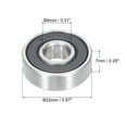 thumbnail image 2 of 8x22x7mm Skateboard Bearing 608-2RS Steel Ball Bearings Rubber Sealed Shielded Miniature, 20 Pack, 2 of 6