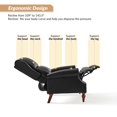 thumbnail image 7 of Manual Leather Recliner Chair with Rolled Arms Nailhead Trim for Living Room Black, 7 of 7