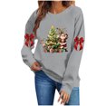 thumbnail image 4 of Christmas Sweatshirts for Womens Long Sleeve Crew Neck Christmas Print Sweatshirt Holiday Long Sleeve Pullover Tops, 4 of 6