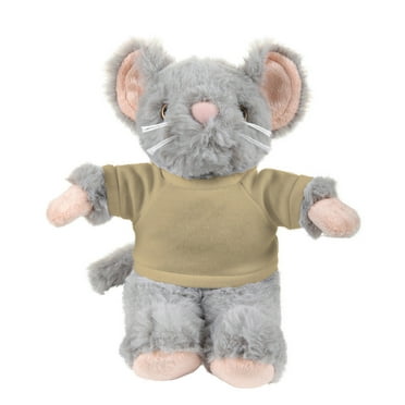 Plushland 8 Inch Floppy Mouse with Tee Plush Stuffed Animal Personalized Gift - Custom Text on Shirt - Great Present for Mothers Day, Valentine Day, Graduation Day, Birthday