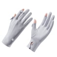 thumbnail image 1 of Guantes de protección solar para mujer, de verano, para exteriores, protección solar, finos, transpirables, antideslizantes, de hilo crudo, con fugas en los dedos, guantes deportivos para montar, 1 of 3