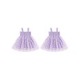 thumbnail image 2 of Suealasg Kids Toddler Girls Summer A-line Dress Sleeveless Flowers  Print Cami Dress 1T 2T 3T 4T Little Girls Beach Party Casual Tulle  Dress, 2 of 9
