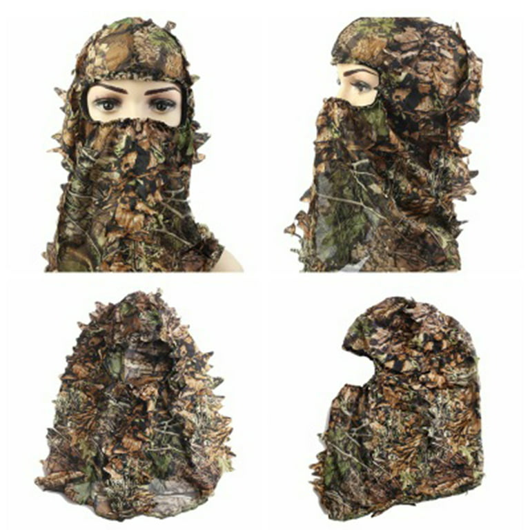 Ludlz Ghillie Camouflage Leafy Hat Full Face Cover Headwear Turkey Camo  Hunter Hunting Accessories 