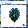 thumbnail image 3 of Sympathy Silks Artificial Cemetery Flowers Blue Rose Buds Bouquet & Saddle, 3 of 7