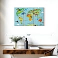 thumbnail image 3 of Elephant Stock Domestic Animals World Map Wall Art - Horizontal Multi Panel Canvas - Living Room Wall Decor - Map Multi Panel - Beige And Gold Decor - 33" x 20", 3 of 8