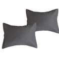thumbnail image 4 of 3 PCS Squared Stitched Pinsonic Reversible All Season Bedspread Quilt Coverlet Oversize Queen Size Grey Color, 4 of 6