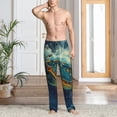 thumbnail image 2 of Fotbe Surfing Turtle Pantalones de Pijama para Hombre, Pantalones de Dormir, Pantalones de Casa con Cintura Ajustable y Bolsillos-Small, 2 of 6