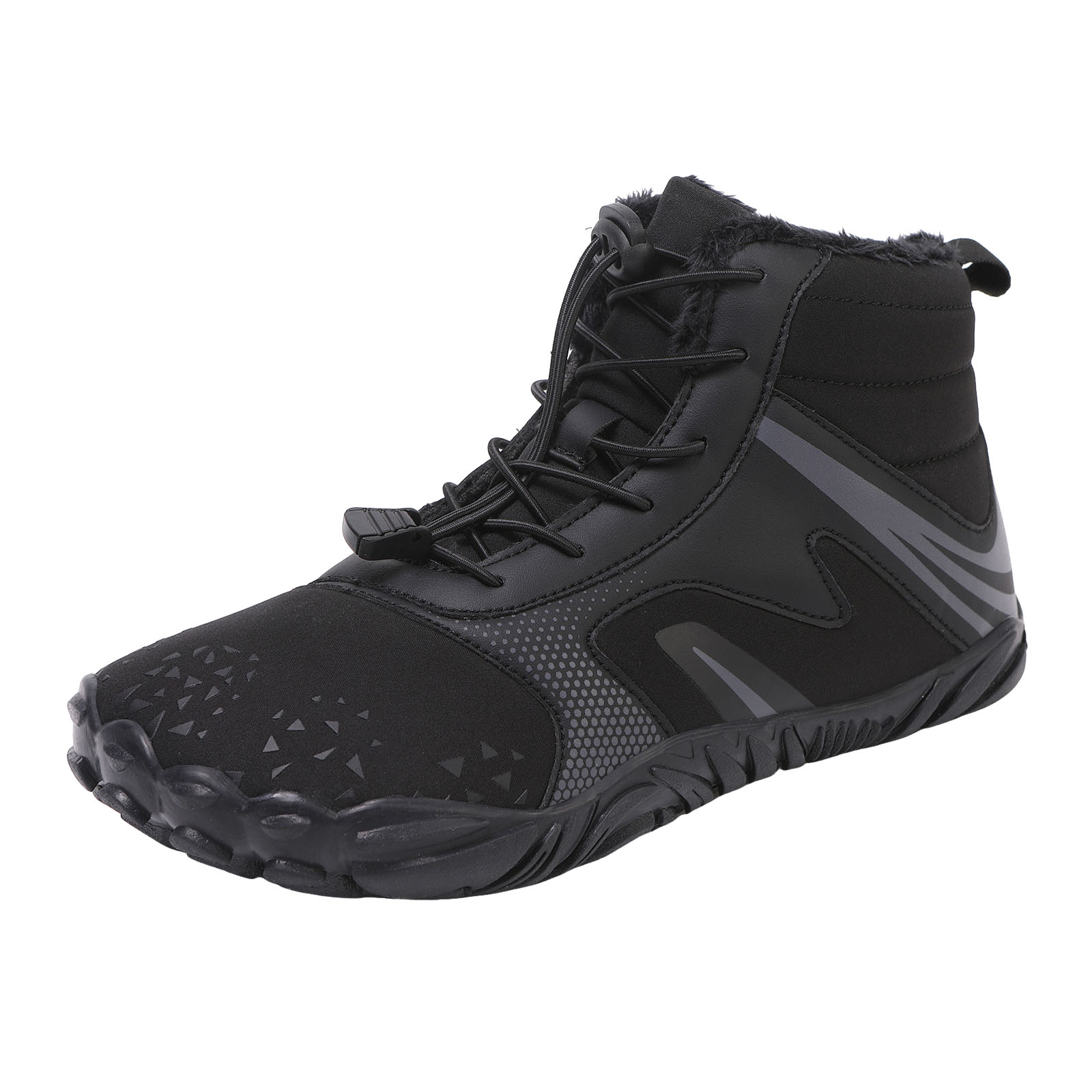 Modisza Mens Womens Barefoot Snow Boots Minimalist Zero Drop Winter Shoes Fleece Lined Ankle Sneakers for Hiking Walking Outdoor