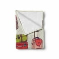 thumbnail image 2 of Hipster Soft Flannel Fleece Blanket, Colorful Suitcases Holiday Inspired Design Travelling Abroad Vintage Style Artwork, Cozy Plush for Indoor and Outdoor Use, 50" x 60", Multicolor, by Ambesonne, 2 of 6