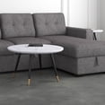 thumbnail image 4 of Contemporary Faux Marble Finish Round Coffee Table, 4 of 7