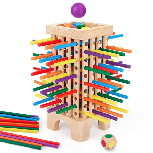 Juego de mesa de madera Montessori Japace con 42 palos y dados