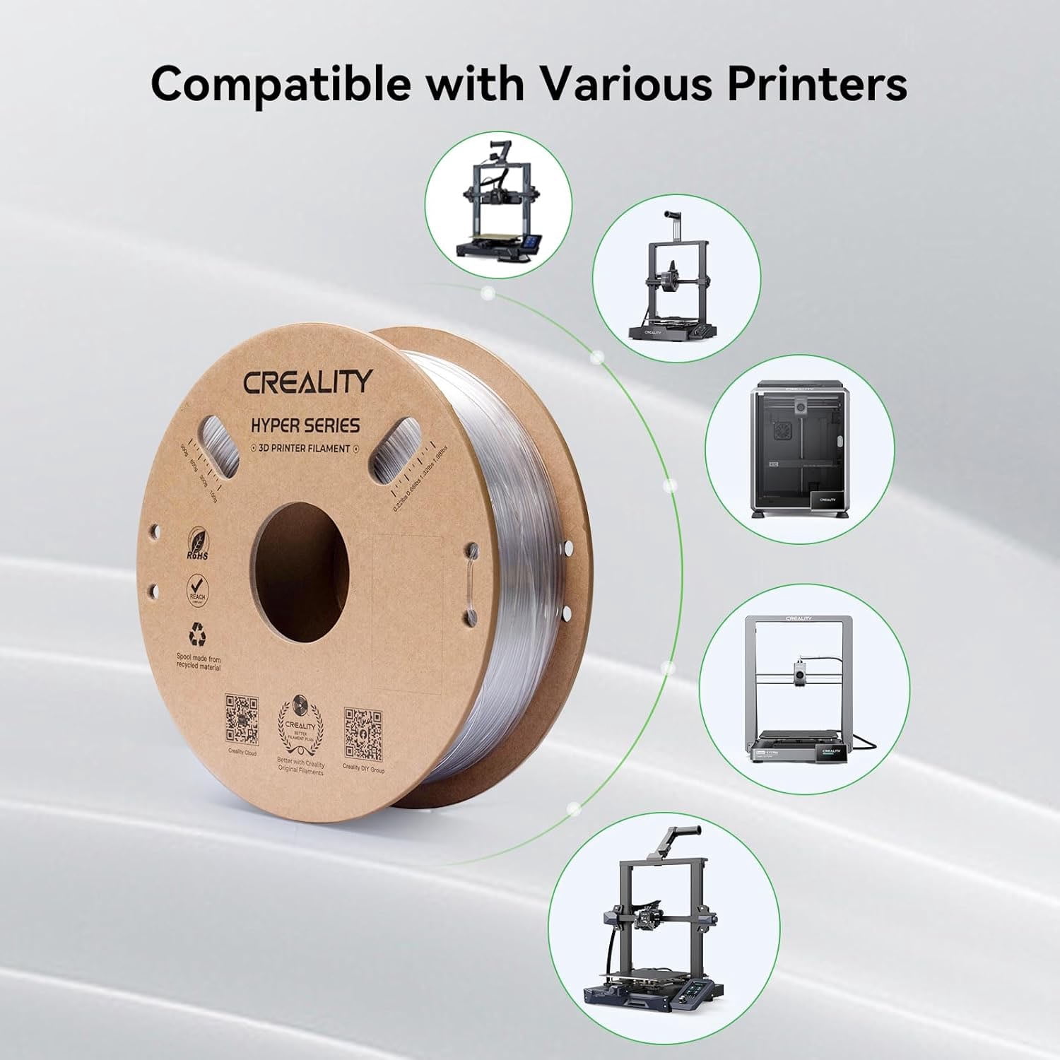 Creality Yellow PETG Filament  1.75mm High-Speed 3D Filament for K1 Max 30-600mm/s Printing 1kg/2.2lbs Spool w Dimensional Accuracy +/- 0.03mm