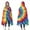 Colorful Tie Dye, variant on Wearable Blanket,Blue Tie Dye Mandala Pattern Hooded Wearable Flannel Blanket for Adults & Teens,Winter Poncho Shawl Wrap Cape Cozy Anti-Pill,50"x60"