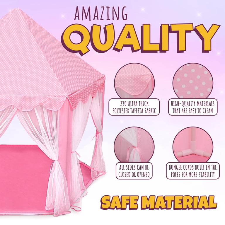 KiddiTouch Princess Castle Tent with LED Star Lights photo 7