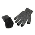 thumbnail image 3 of Winter Beanie Hats Scarf with Gloves Warm Knit Themal Gloves Long Scarf Set Men's Winter Warm Plus Velvet Thick Hat Scarf Neck Solid Color Screen Gloves Three Piece Set Hat Gray, 3 of 4