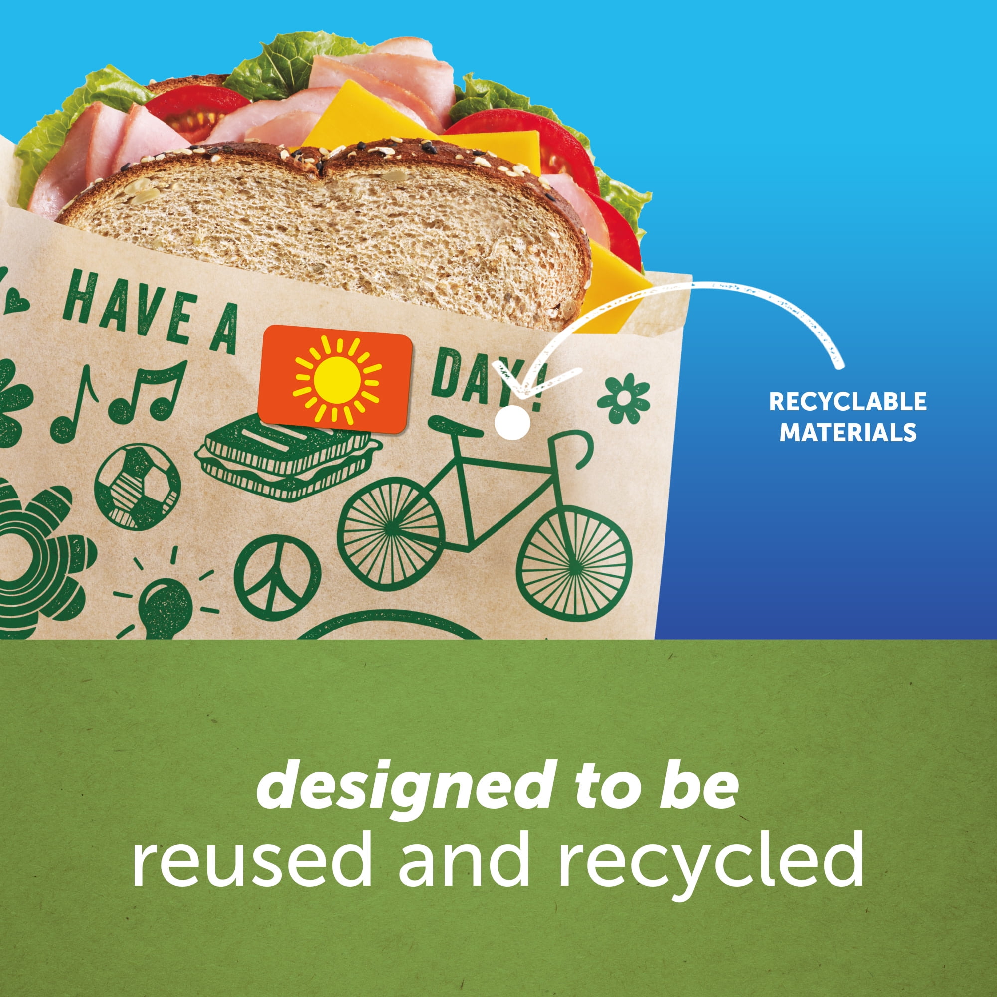 (2 pack) Ziploc Brand Recyclable + Sealable Paper Sandwich Bags, 50 Count