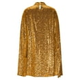 thumbnail image 6 of VEKDONE Women's Glitter Mini Dress Mock Neck Cloak Sleeve Cocktail Shimmering Elegant Dresses Wedding Guest Party Evening Dress Gold XL, 6 of 7