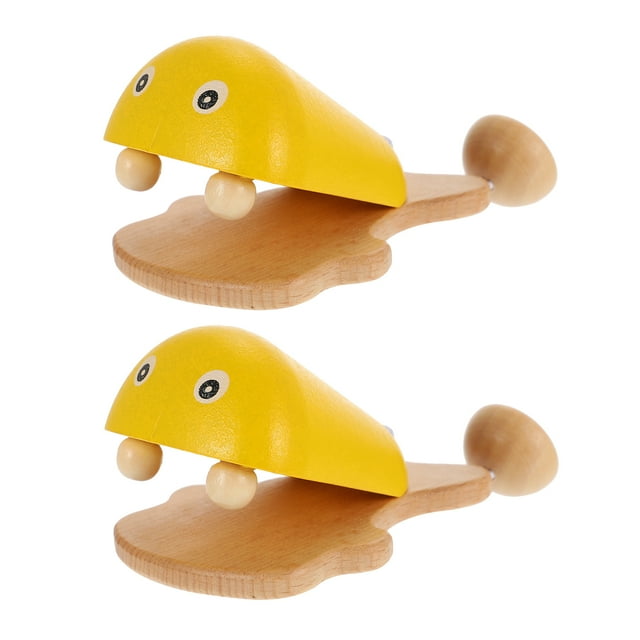 Shisuyan 2 Pcs Castanet pour Instruments de Musique avec Motif de Poisson pour Développer les Compétences Visuelles et Auditives