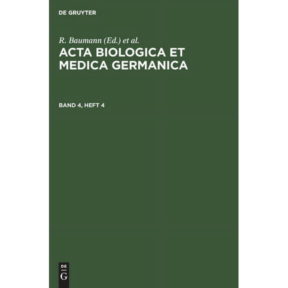 Acta Biologica et Medica Germanica (Hardcover)