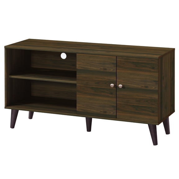 CoSoTower TV Stand for TVs Up to 47.3", with 2 Storage Shelves& 1 Cabinet, Modern Entertainment Centre for TV in Living Room in Walnut