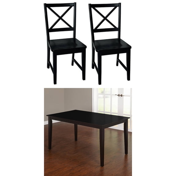 Virginia 7-Piece Dining Set, Black