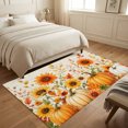 thumbnail image 4 of Area Rugs 3'x5', Orange Pumpkins Fall Carpet Runner Indoor Outdoor Rugs Home Decor Aesthetic, Thanksgiving Sunflower Autumn Botanical Non Slip Mats Washable Accent Rug for Living Room Bedroom, 4 of 7