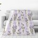 thumbnail image 1 of Balery Lavender Flowers Manta de Felpa Suave y Acogedora – Cobija de Franela Aterciopelada para Cama, Lavable y Cálida para Sofá, Mascotas, Transpirable-50"x40", 1 of 7