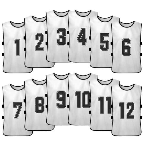 Chaleco 12 PCS Adultos Fútbol Pinnies Jerseys del equipo de fútbol de secado rápido Deportes juvenil Tomshoo Chaleco
