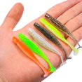 thumbnail image 2 of Señuelos de pesca con cola de paleta, cebo de pesca suave con larva de gusano verde (20 unidades, verde), 2 of 5