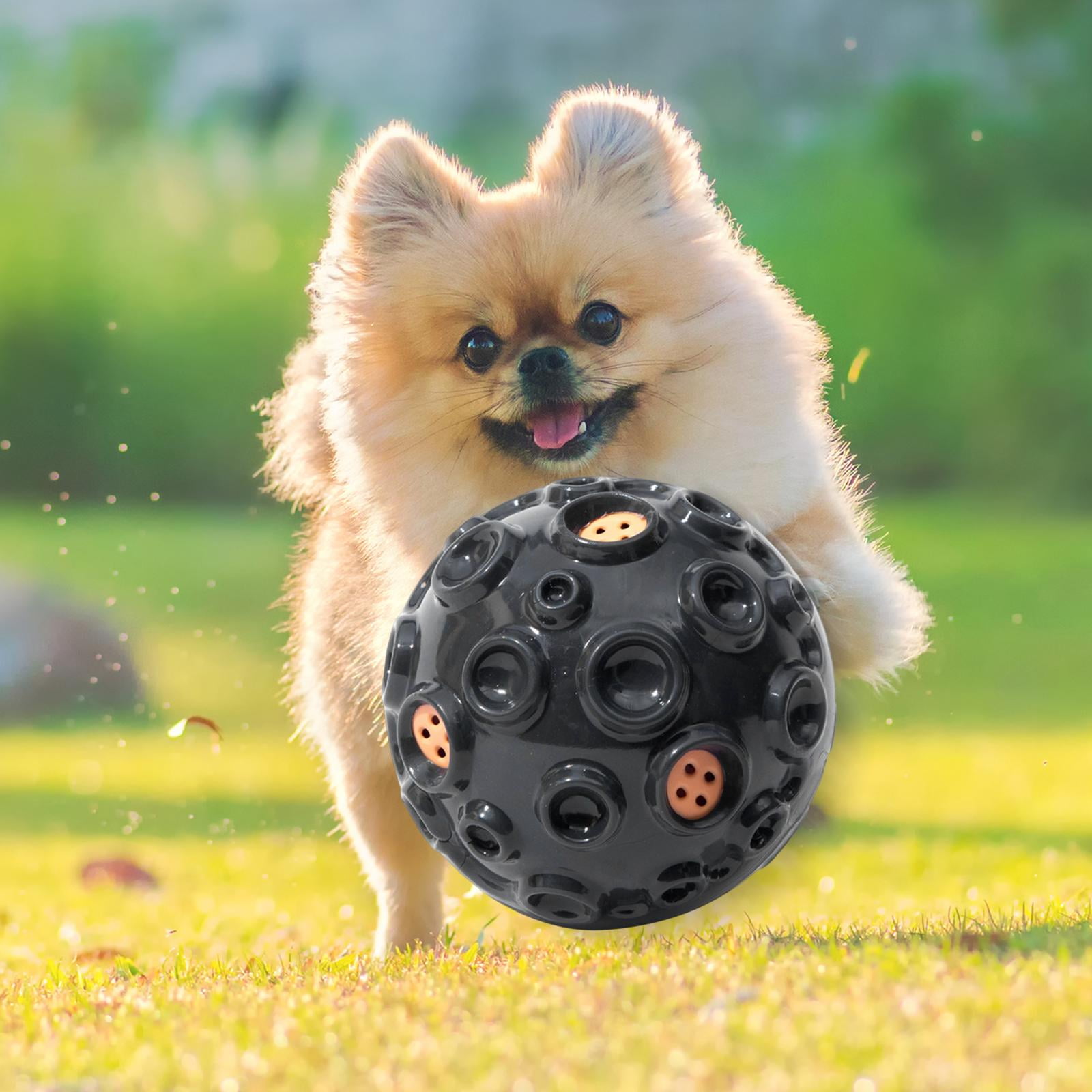 Bvdfgk Aggressive Chew Dog Toy Ball, Interactive Dog Ball with Squeaking Sound, Durable Black
