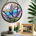 thumbnail image 6 of 89Bloom Butterfly Bush Flowers Window Hanging Stained Glass, Butterfly Bush Flowers Suncatchers for Windows Stained Glass, Stained Glass Butterfly Bush Flowers suncatcher, 6 of 7