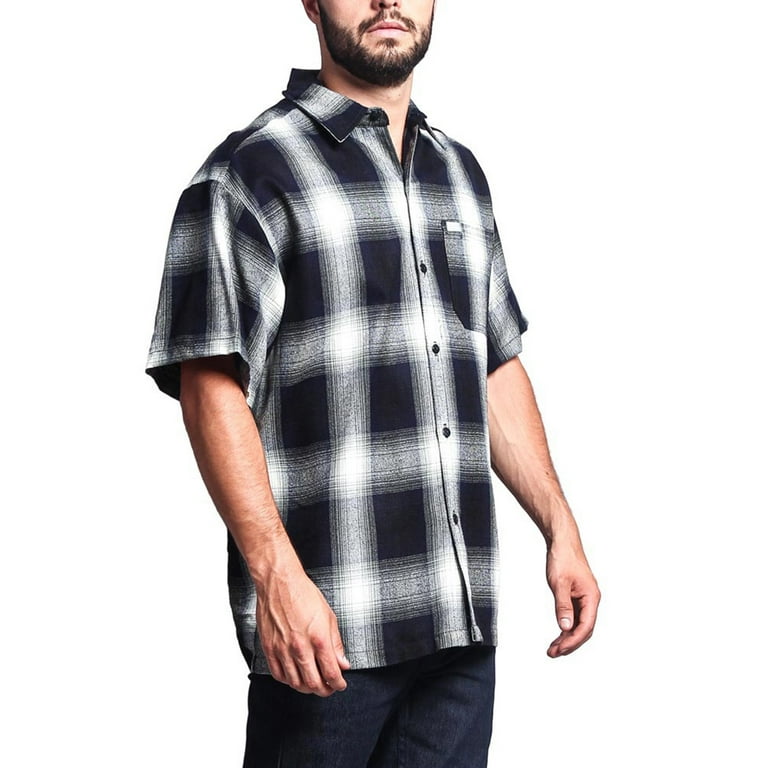 G-Style USA Men's Western Casual Plaid Short Sleeve Button Down