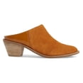 thumbnail image 4 of Kelsi Dagger Brooklyn Kellum Whiskey Brown Suede Clog Stacked Heel Mule Bootie, 4 of 5