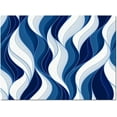 thumbnail image 2 of 7x10 Large Area Rugs Navy Blue Abstract Wavy Texture Area Rug for Living Room, White and Blue Gradient Geometry Modern Rug with Double Sided Carpet Tape for Bedroom Men Room Decor, 2 of 7