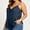 Navy, variant on hoksml Plus Size Women's Lace Trim V-Neck Cami Top, Spaghetti Strap Solid Color Sleeveless Casual Camisole