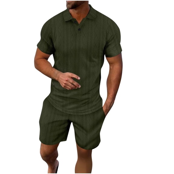 CLOISE Two Piece Set for Men Outfits Short Sleeve Big and Tall Outfits Matching Sets T Shirts Shorts Vacation Clothes