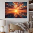 thumbnail image 1 of Designart Sunset Wall art, At Sunset Coastal Serenity painting I , sunset Wall art decor, Yellow Traditional Canvas wall art, 20x12 inches, 1 of 5