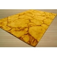 thumbnail image 4 of Handmade Wool Gold Contemporary Abstract Dip Dyed Rug, Made in India, 4 of 5