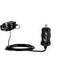 Gomadic Intelligent Compact Car / Auto DC Charger suitable for the Sanyo Camcorder VPC-WH1 - 2A / 10W power at half the size. Uses Gomadic TipExchange