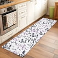 thumbnail image 2 of 2'x6' Rug Runners for Hallways Kitchen, Grey Purple Botanical Non Slip Entryway Beside Floor Carpet Runner, Watercolor Spring Floral Summer Leaf Laundry Room Bedroom Throw Rugs Mat for Family Pet, 2 of 8
