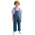 thumbnail image 6 of LRen Toddler Overalls Girls Summer Straight Wide Leg Denim Overalls 3Piece Baggy Pants Tops and Socks Outfits Cotton Daily Wear Jumpsuits With Pockets, 6 of 7