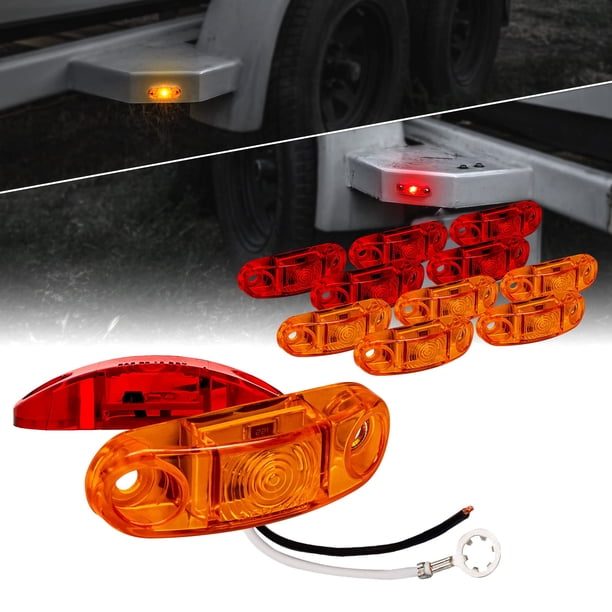 Kit de luces marcadoras para remolque TRUE MODS 12 piezas 2.5" Ámbar + Rojo LED