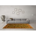 thumbnail image 3 of Ahgly Company Machine Washable Indoor Square Oriental Yellow Industrial Area Rugs, 5' Square, 3 of 4