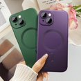 thumbnail image 4 of Magnetic case for iPhone 13 Phone Case for Women/Men, Matte Luxury Soft Metallic Luster Design with Camera Lens Protector, Compatible with Magsafe Case for iPhone 13 6.1"-Purple, 4 of 14