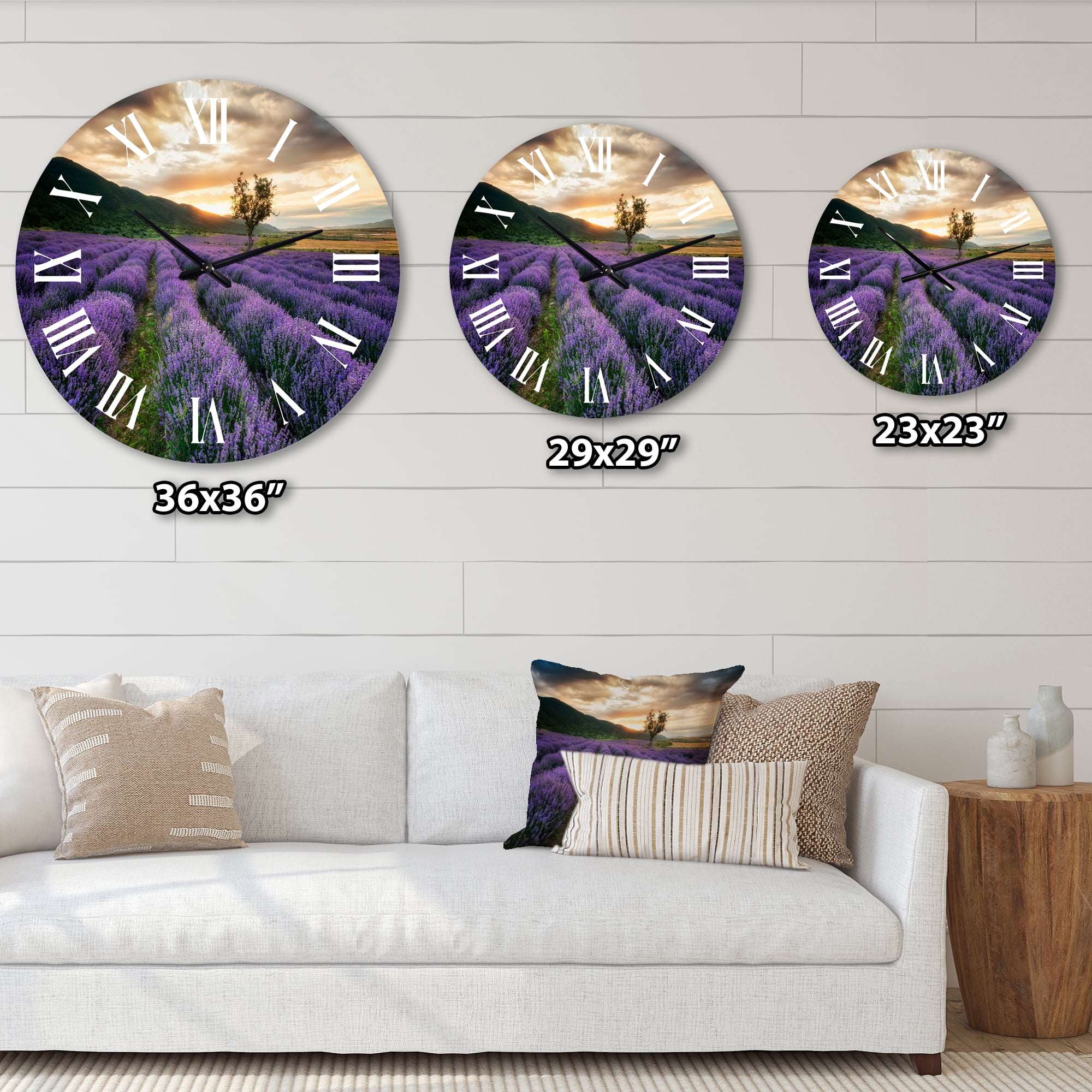 Designart 1 in Quartz Farmhouse Wall Clock