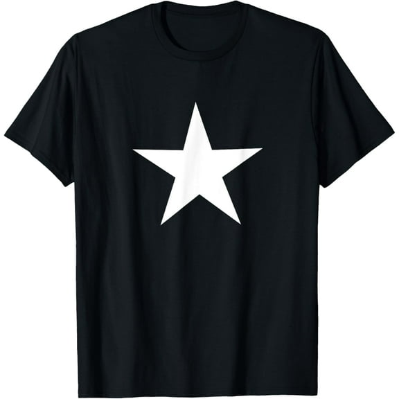 100% Cotton for Both Men and WomenWhite Star on Front T-Shirt