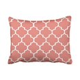 thumbnail image 1 of RYLABLUE Decorative Throw Pillow Coral Quatrefoil Tiles Geometric Pattern Print Home Decor Size 20x30 inches Two Side, 1 of 1