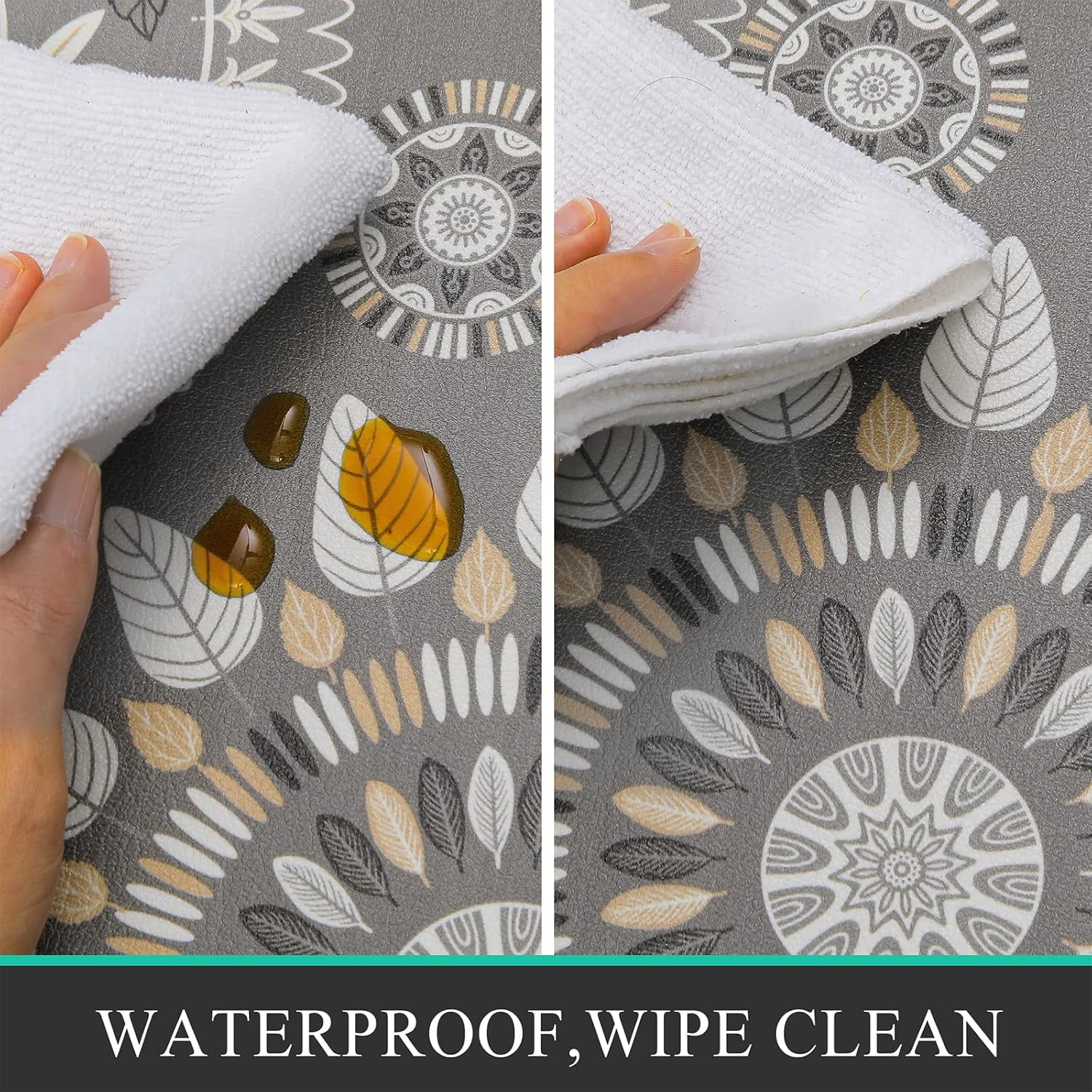 Boho Kitchen Rugs Set of 2 Anti Fatigue Mats for Kitchen Floor Cushioned Kitchen Rugs and Mats Non Skid Waterproof Kitchen Runner Comfort Standing Mat