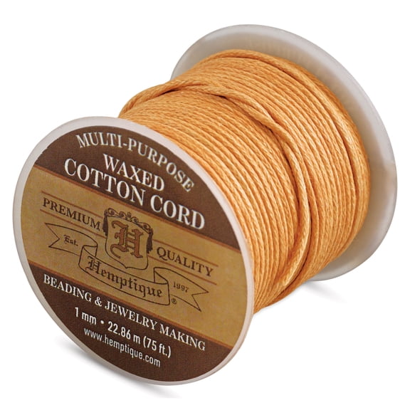 Hemptique Waxed Cotton Cord - Natural, 1 mm